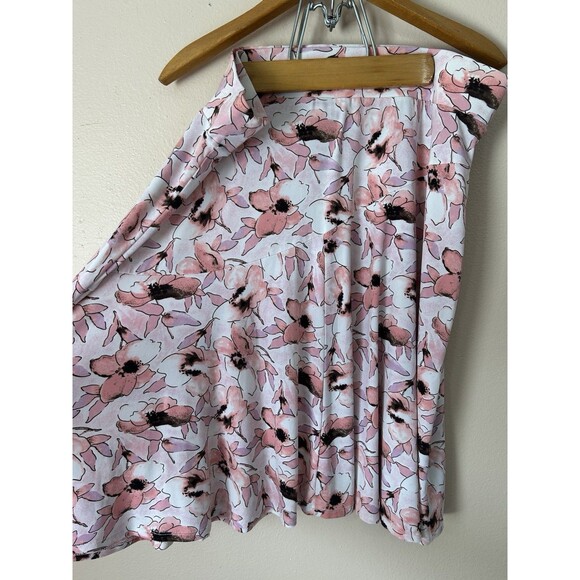 George Woman Skirt Sz 18W/20W Pink Floral Fairy Print Bloom Swing Stretch A Line - Picture 4 of 11